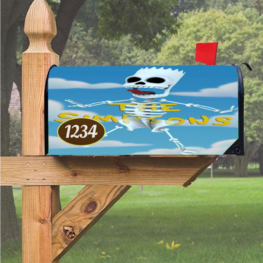 Skeleton Bart Simpsons Magnetic Mailbox Cover 18" X 21" Outdoor Decor