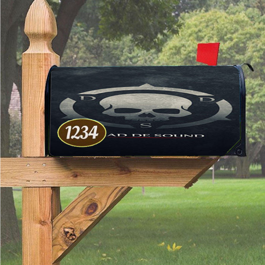 Skull Dead De Sound Magnetic Mailbox Cover 18" X 21" Outdoor Decor