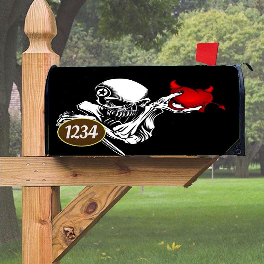 Skull Heartbreaker Magnetic Mailbox Cover 18" X 21" Outdoor Decor