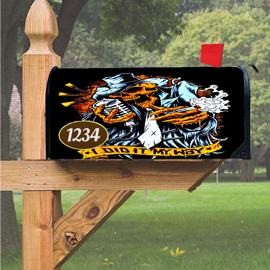 Skull My Way Magnetic Mailbox Cover 18" X 21" Outdoor Decor