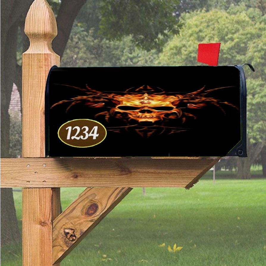 Skull Satanic Magnetic Mailbox Cover 18" X 21" Outdoor Decor
