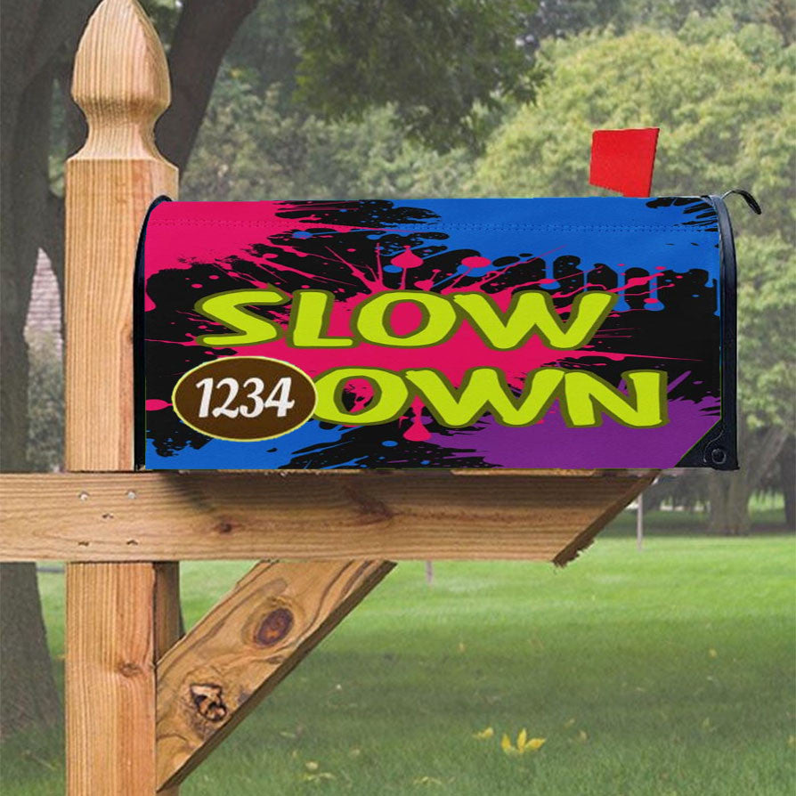 Slow Down Magnetic Mailbox Cover 18" X 21" Outdoor Decor