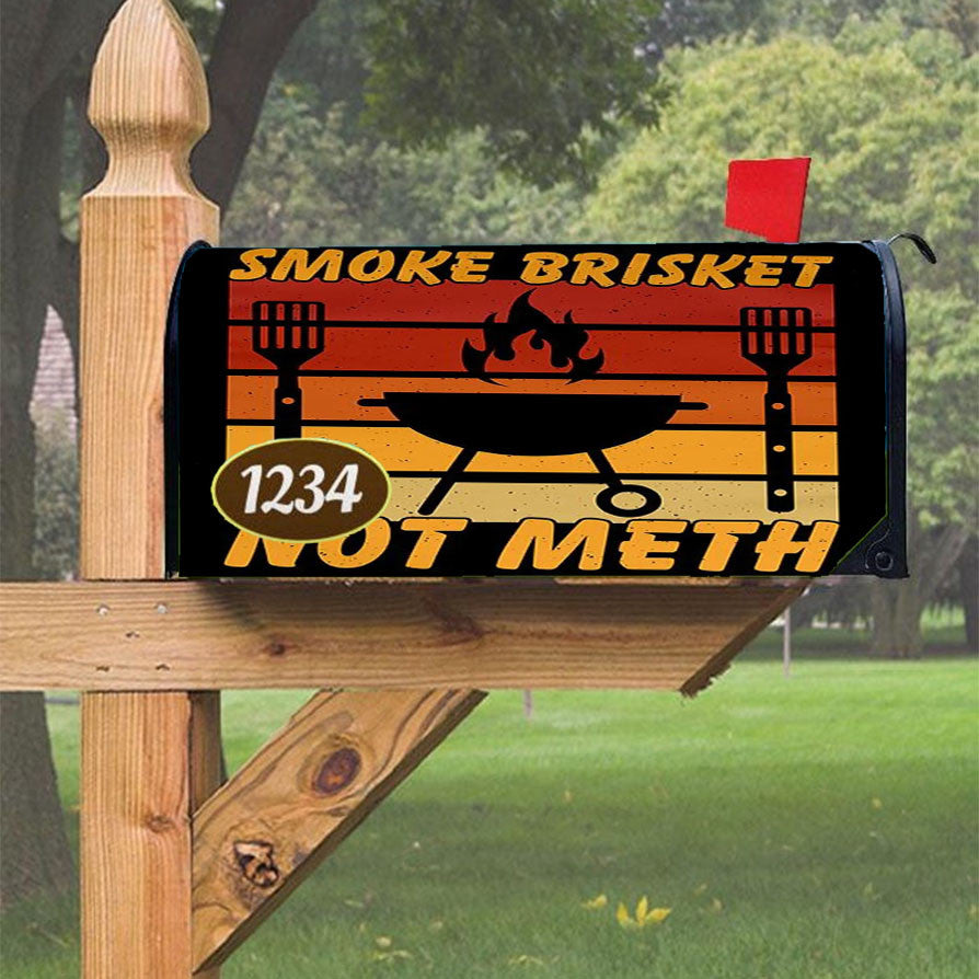 Smoke Brisket Not Meth Magnetic Mailbox Cover 18" X 21" Outdoor Decor