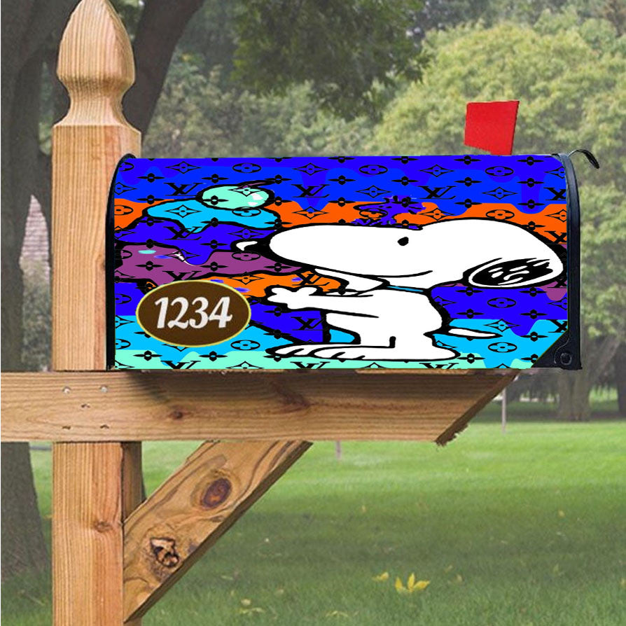 Snoopy And Charlie And Starry Night Magnetic Mailbox Cover 18" X 21" Outdoor Decor