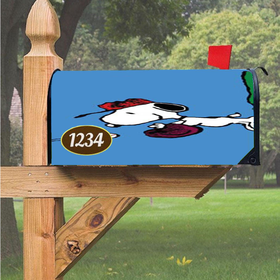 Snoopy Bbq Magnetic Mailbox Cover 18" X 21" Outdoor Decor