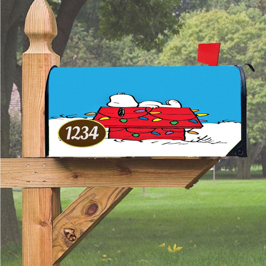 Snoopy Christmas Garden Flag Holiday Magnetic Mailbox Cover 18" X 21" Outdoor Decor