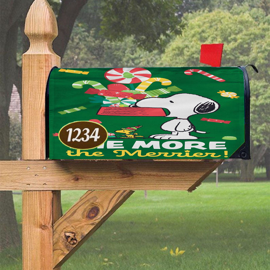 Snoopy Christmas Peanuts Magnetic Mailbox Cover 18" X 21" Outdoor Decor