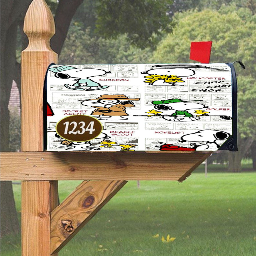 Snoopy Merry Christmas Magnetic Mailbox Cover 18" X 21" Outdoor Decor