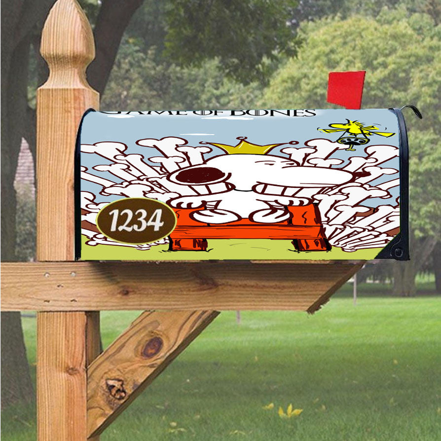 Snoopy Under Palm Tree Magnetic Mailbox Cover 18" X 21" Outdoor Decor