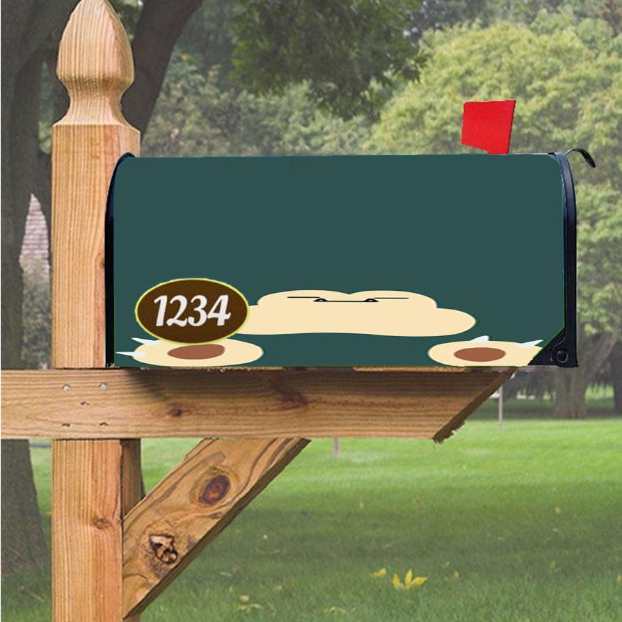 Snorlax Cartoon Magnetic Mailbox Cover 18" X 21" Outdoor Decor