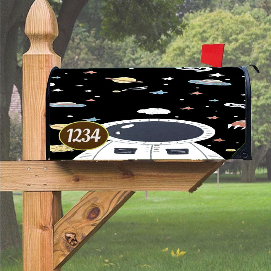 Space Astronaut Magnetic Mailbox Cover 18" X 21" Outdoor Decor