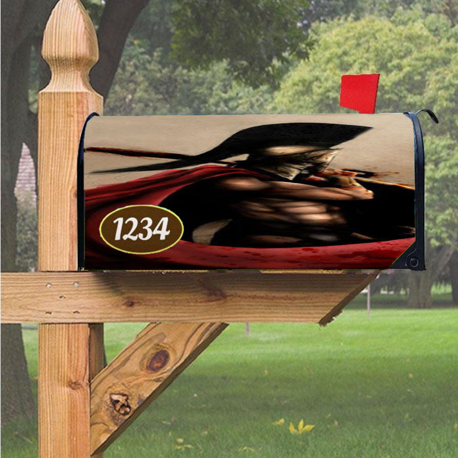 Spartan Soldier Magnetic Mailbox Cover 18" X 21" Outdoor Decor