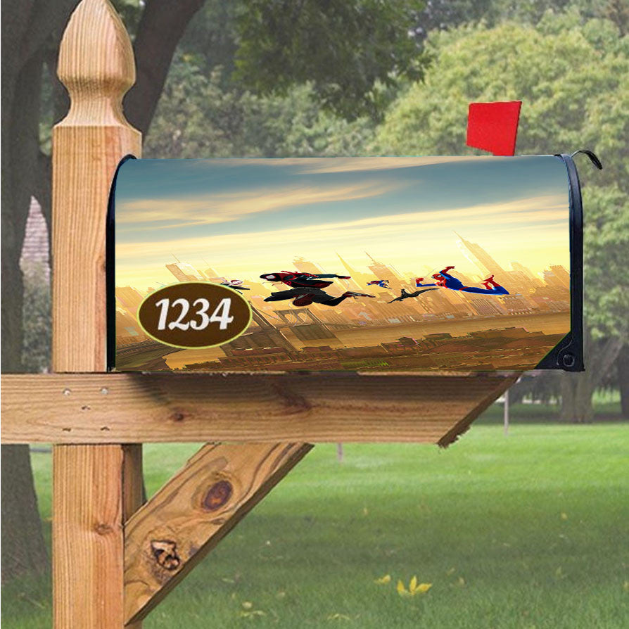 Spider Man Into The Spider Verse Artwork Magnetic Mailbox Cover 18" X 21" Outdoor Decor