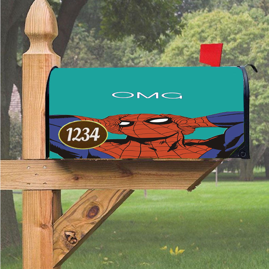 Spiderman In The City Doodle Comic Magnetic Mailbox Cover 18" X 21" Outdoor Decor