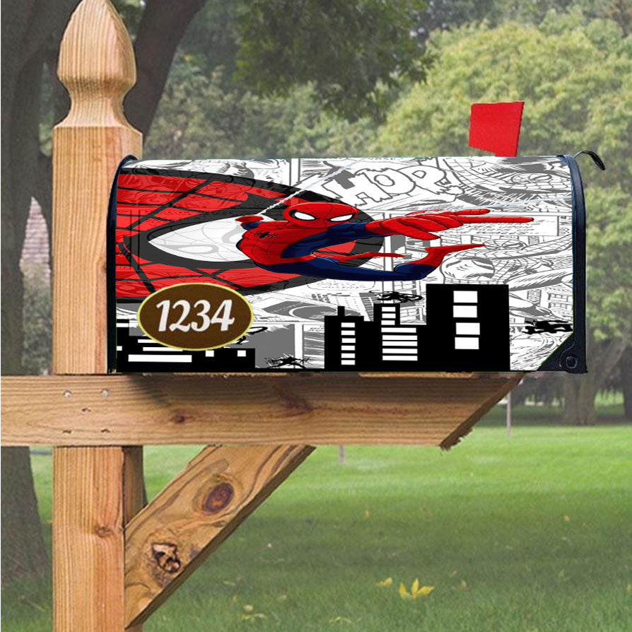 Spiderman In The Middle Of The Rain Magnetic Mailbox Cover 18" X 21" Outdoor Decor