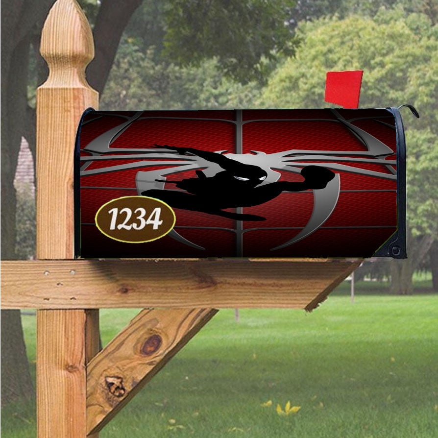 Spiderman Silhouette Chest Logo Magnetic Mailbox Cover 18" X 21" Outdoor Decor