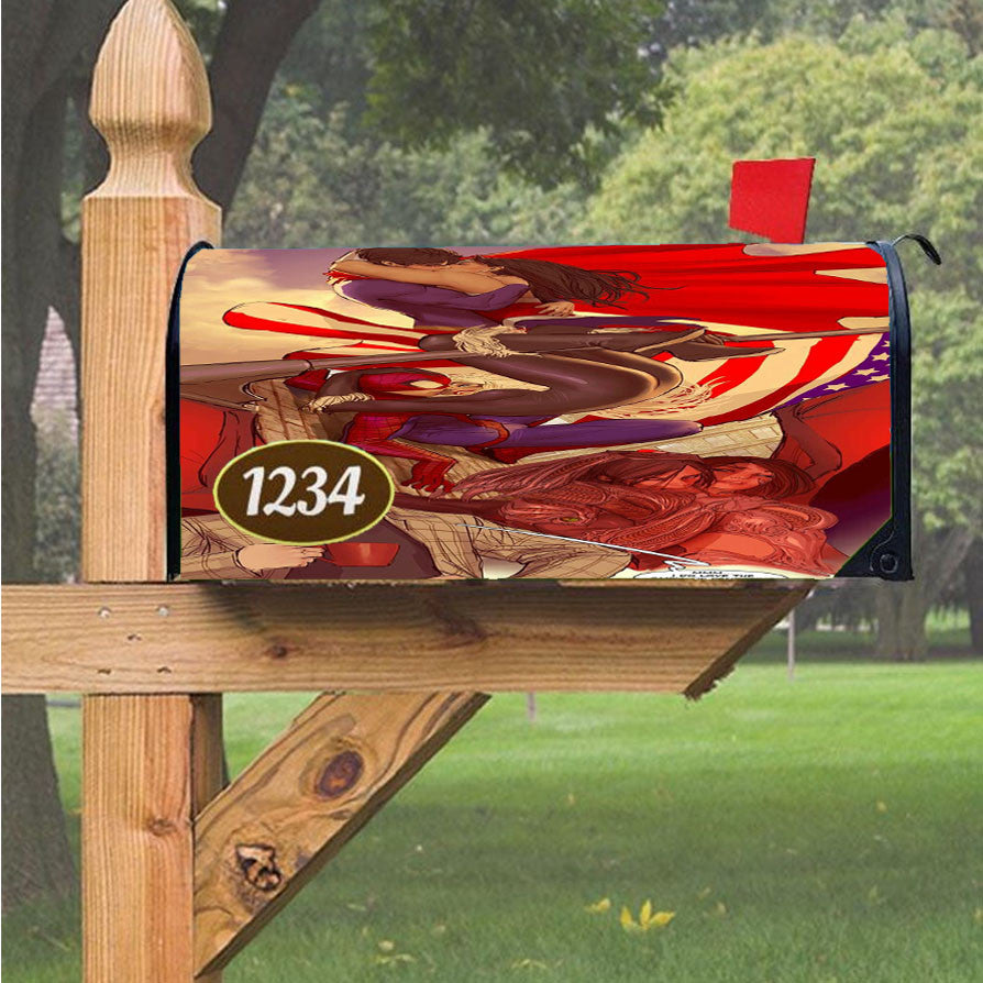 Spiderman Usa Magnetic Mailbox Cover 18" X 21" Outdoor Decor