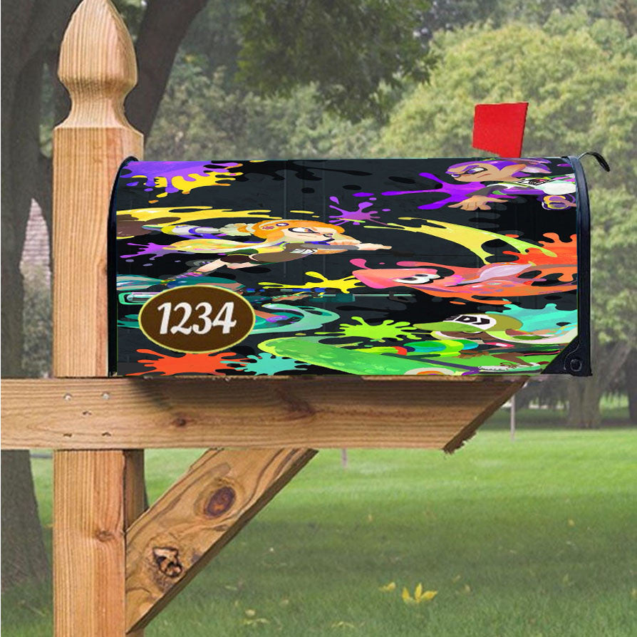Splatoon Game Wallpaper Magnetic Mailbox Cover 18" X 21" Outdoor Decor