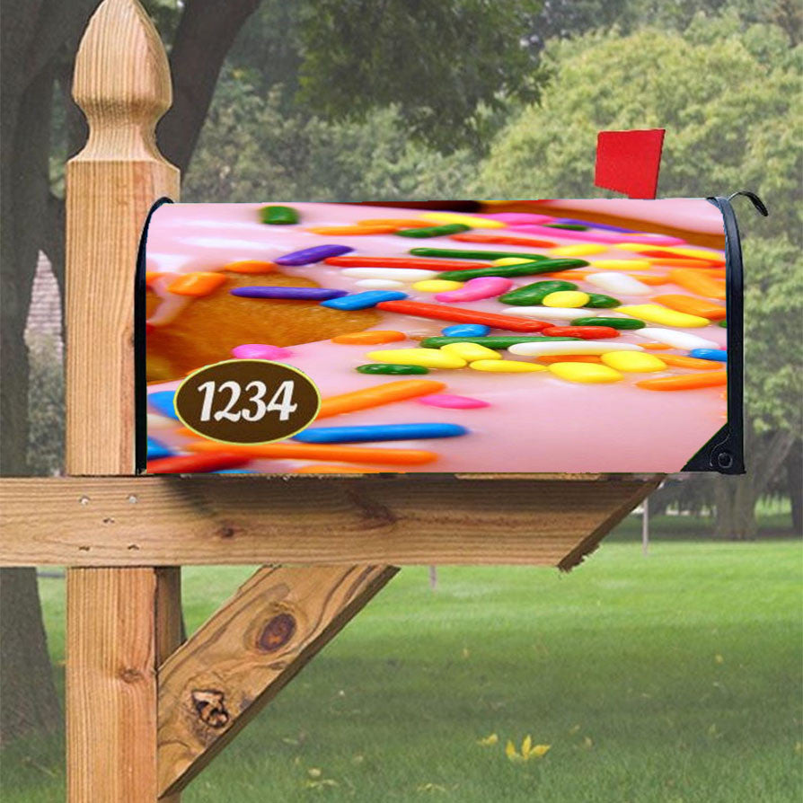 Sprinkle Donut Magnetic Mailbox Cover 18" X 21" Outdoor Decor