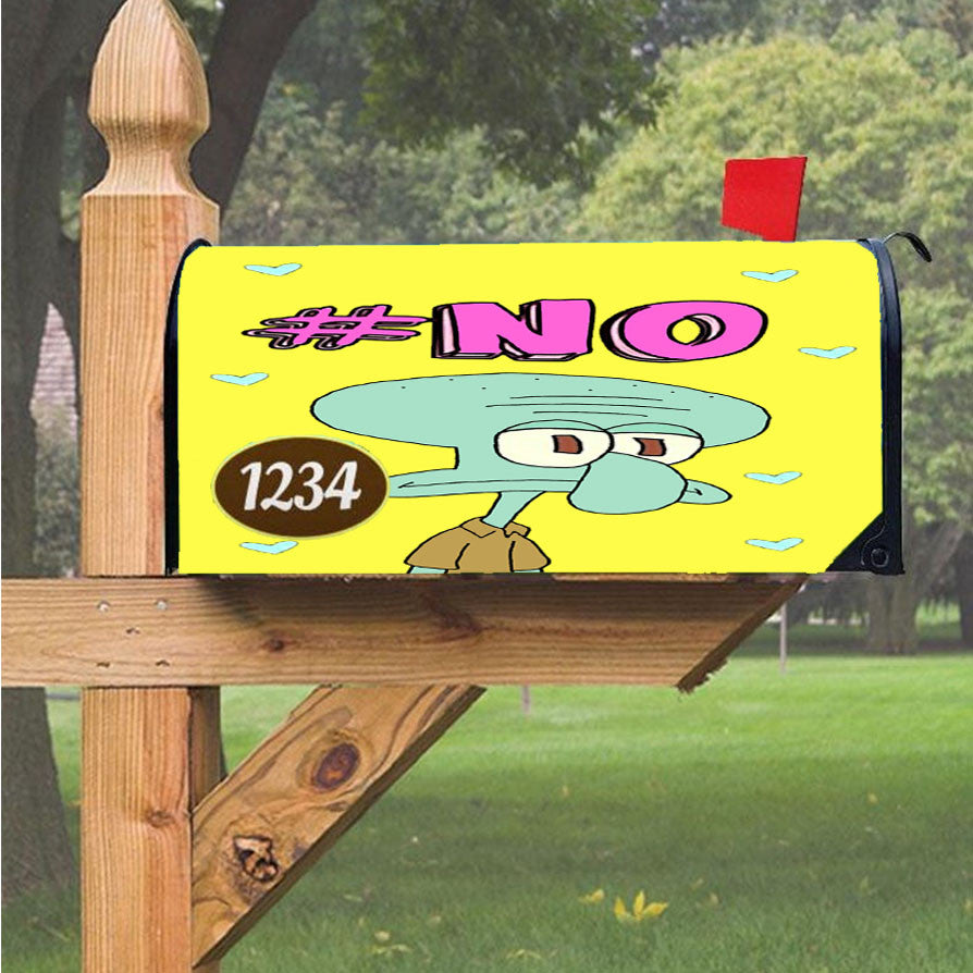 Squidward Yellow No Quotes Magnetic Mailbox Cover 18" X 21" Outdoor Decor