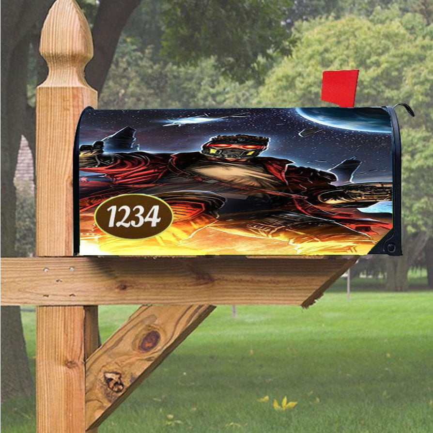 Star Lord Galaxy War Magnetic Mailbox Cover 18" X 21" Outdoor Decor