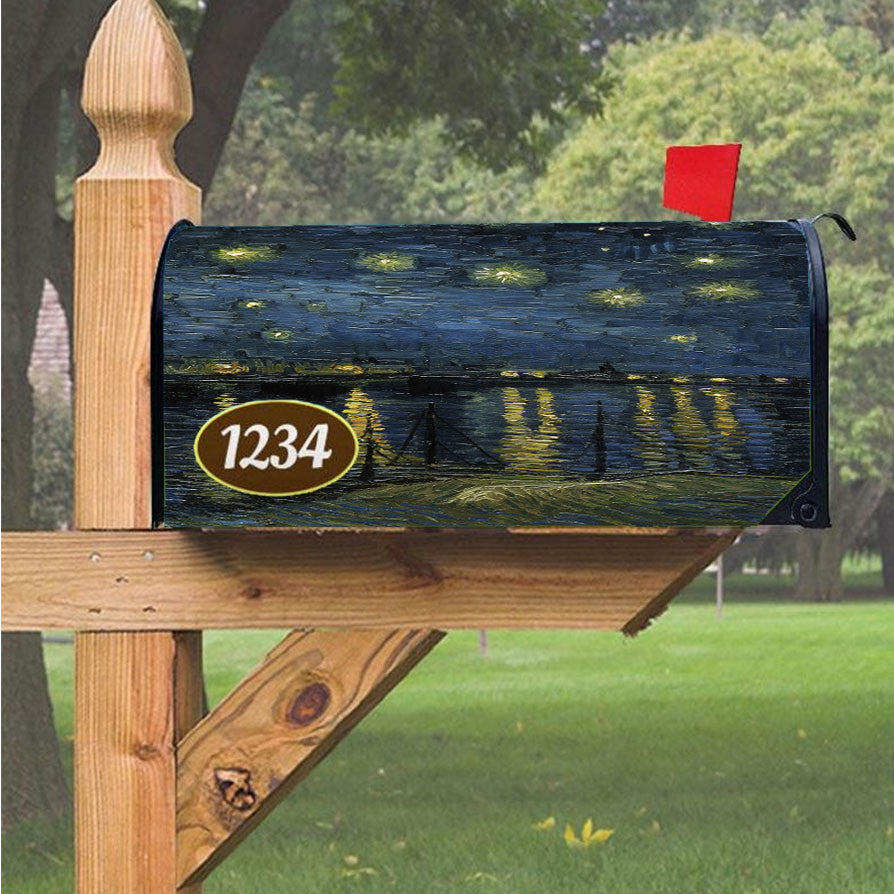 Starry Night Van Gogh Magnetic Mailbox Cover 18" X 21" Outdoor Decor
