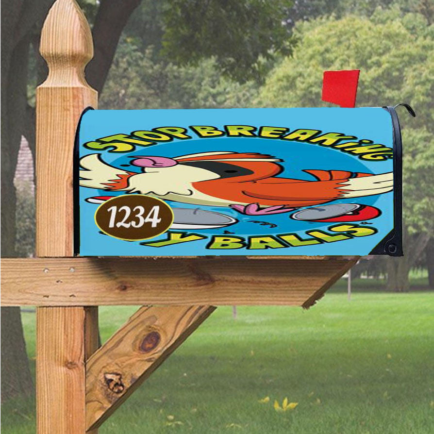 Stop Breaking My Balls Rude Edition Magnetic Mailbox Cover 18" X 21" Outdoor Decor