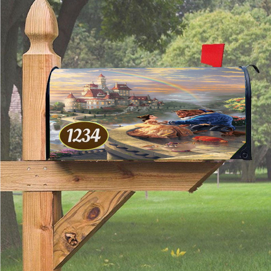 Story Beauty And The Beast Magnetic Mailbox Cover 18" X 21" Outdoor Decor