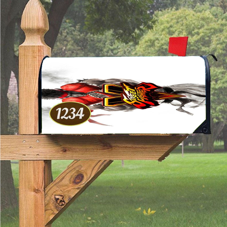 Street Fighter V Ryu Wallpaper Magnetic Mailbox Cover 18" X 21" Outdoor Decor