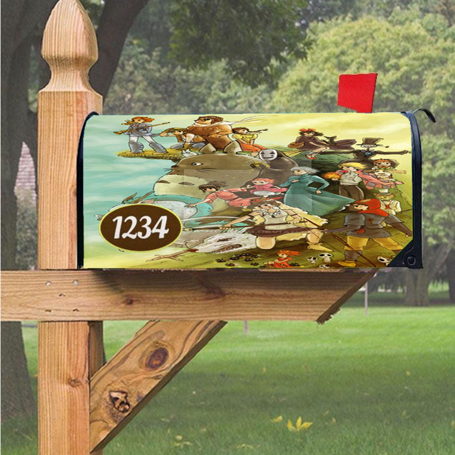 Studio Ghilbli Cartoon Magnetic Mailbox Cover 18" X 21" Outdoor Decor
