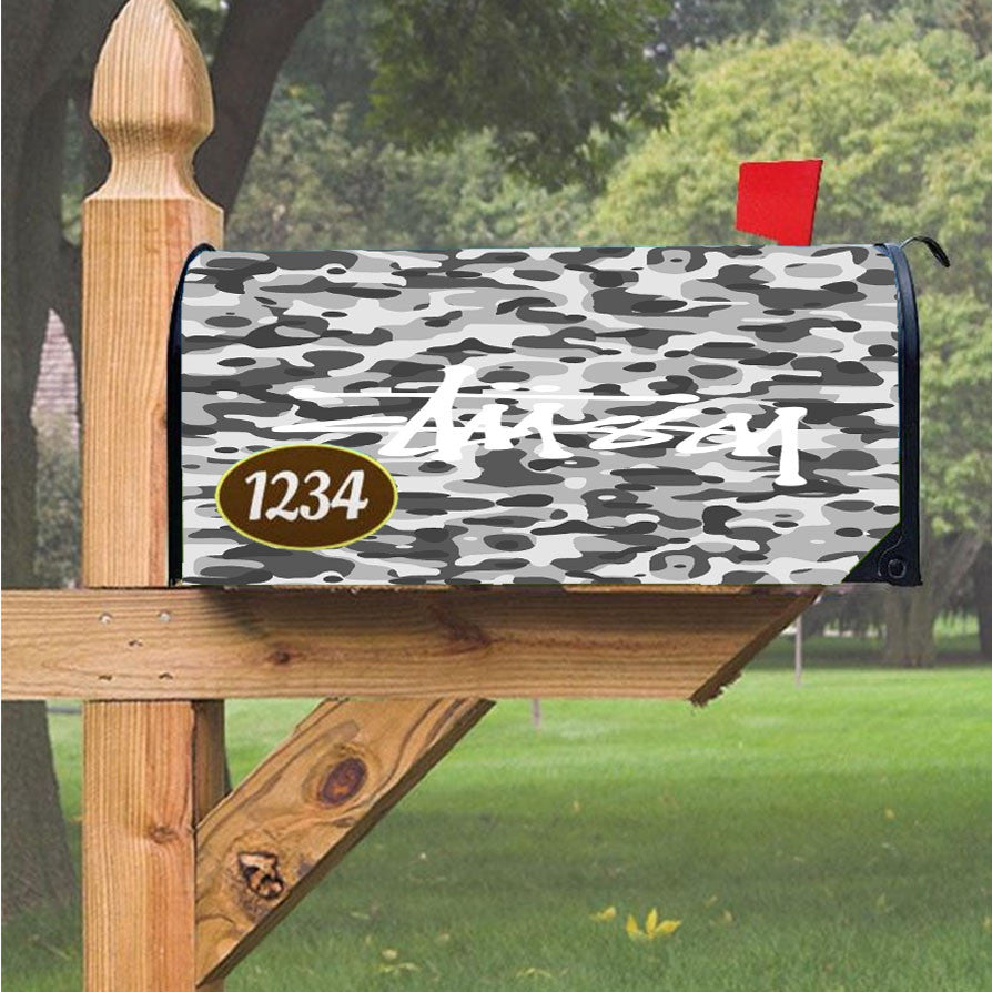 Stussy Bape Camouflage Grey Magnetic Mailbox Cover 18" X 21" Outdoor Decor