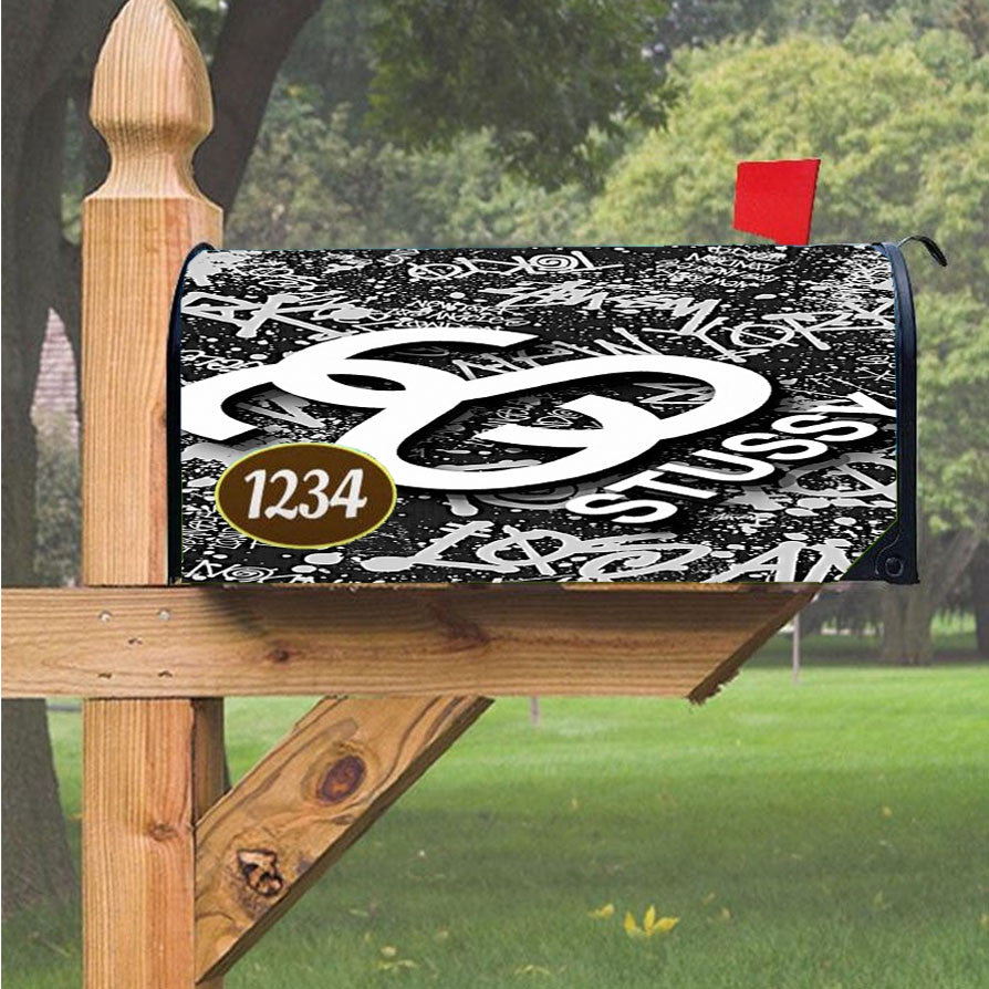 Stussy Wallpaper Magnetic Mailbox Cover 18" X 21" Outdoor Decor