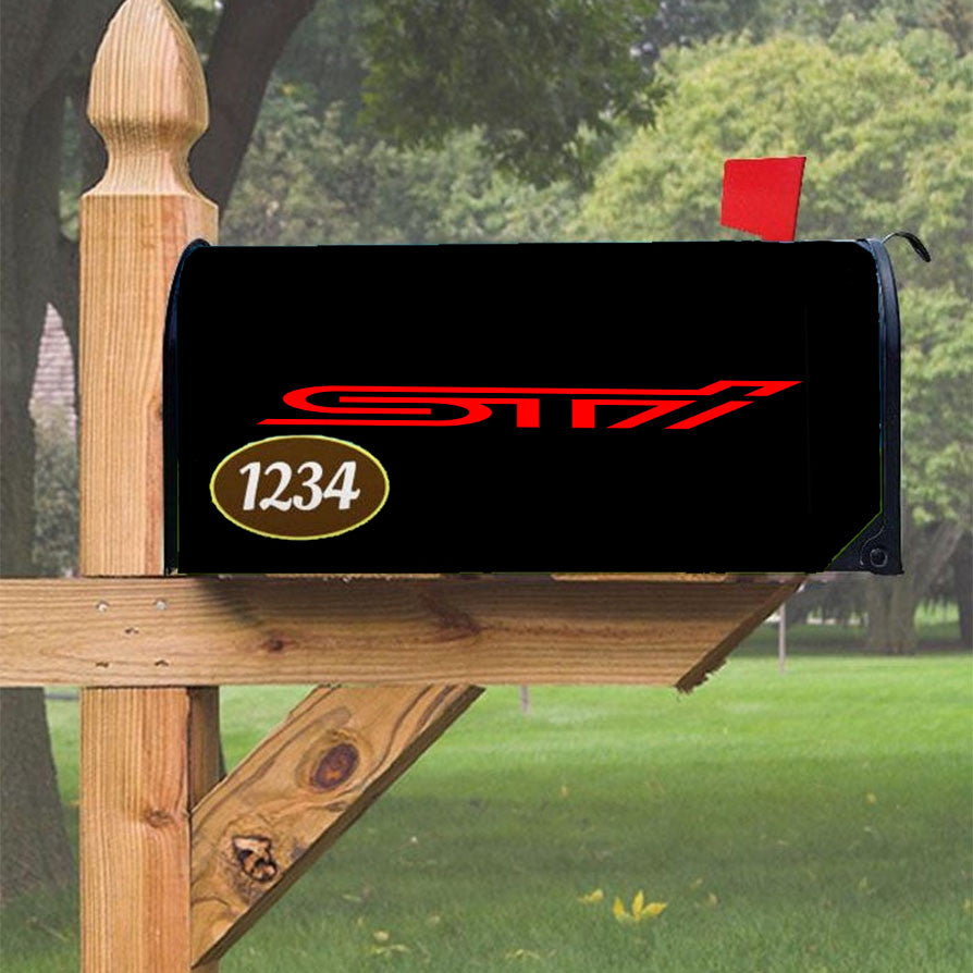 Subaru Sti Red Logo Magnetic Mailbox Cover 18" X 21" Outdoor Decor