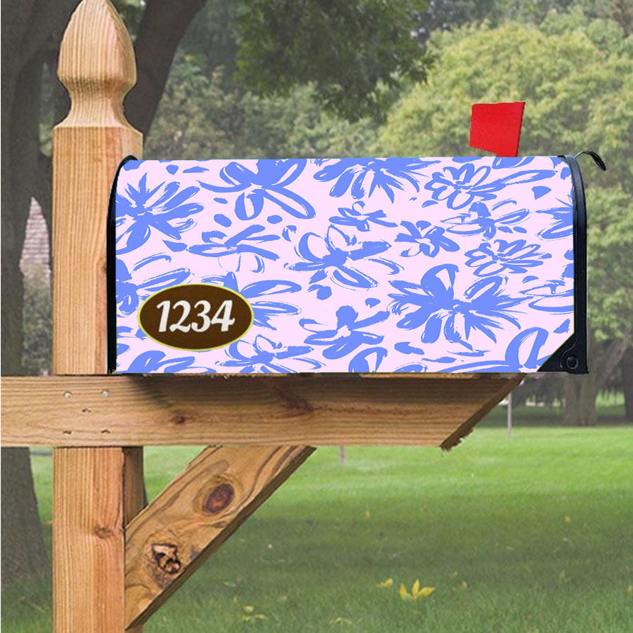 Subtle Painted Flower Magnetic Mailbox Cover 18" X 21" Outdoor Decor