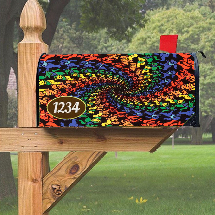 Grateful Dead Dancing Bears Magnetic Mailbox Cover 18" X 21" Outdoor Decor