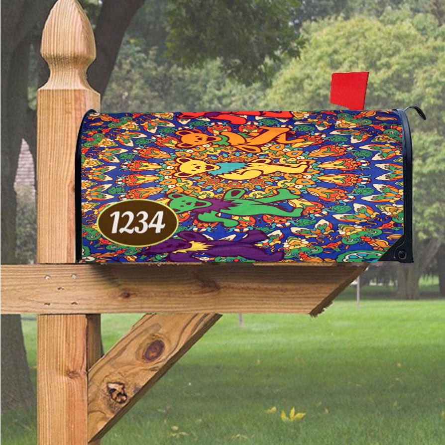 Grateful Dead Tie Dye Tapestry Magnetic Mailbox Cover 18" X 21" Outdoor Decor