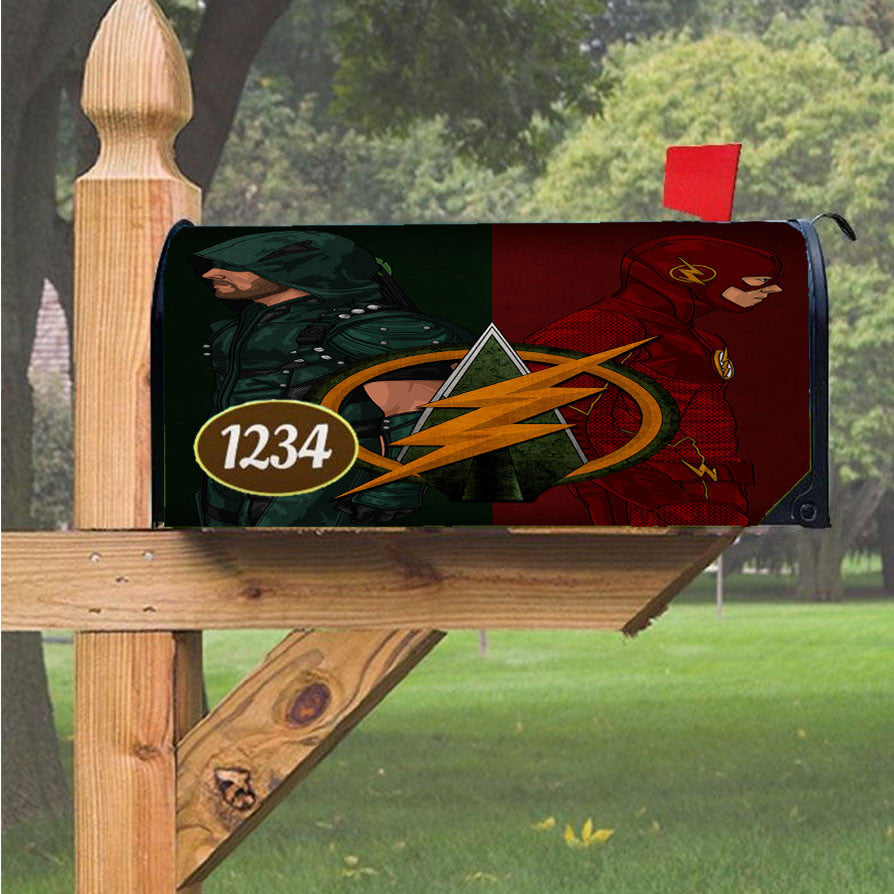 Green Arrow The Flash Magnetic Mailbox Cover 18" X 21" Outdoor Decor