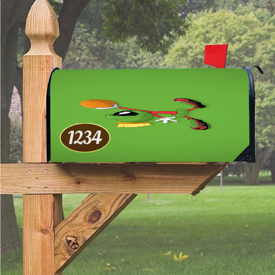 Green Marvin The Martian Magnetic Mailbox Cover 18" X 21" Outdoor Decor