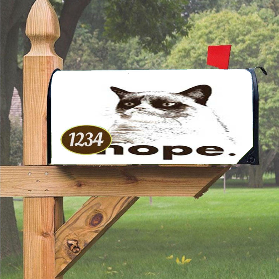 Grumpy Cat Nope Magnetic Mailbox Cover 18" X 21" Outdoor Decor