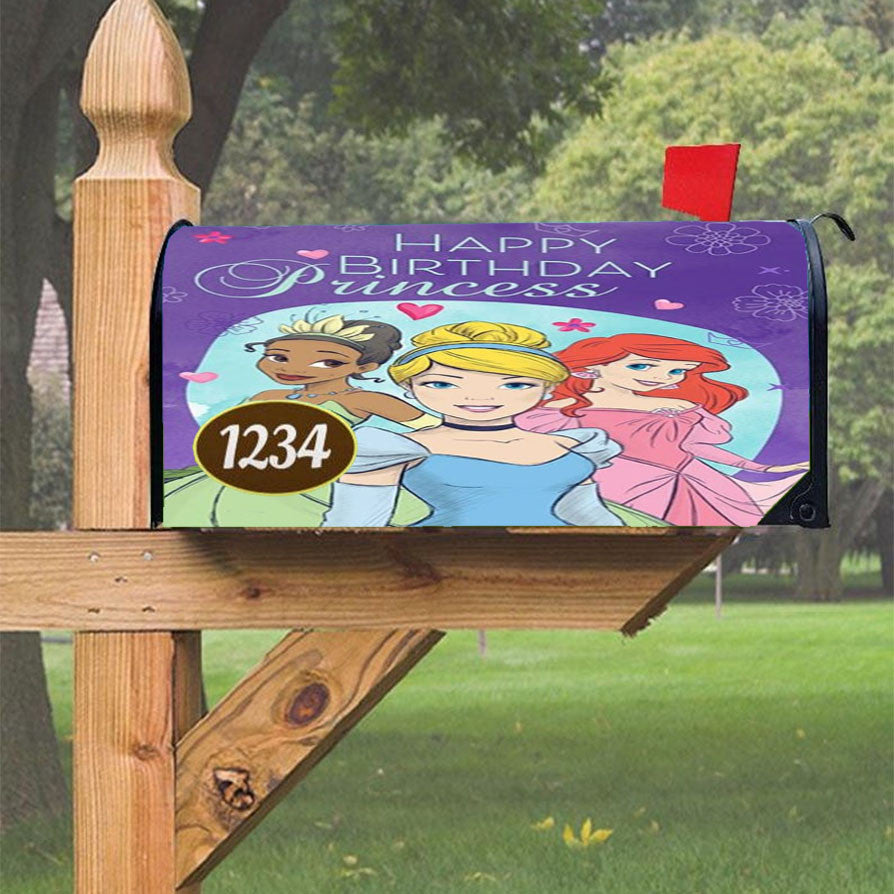 Happy Birthday Princess Magnetic Mailbox Cover 18" X 21" Outdoor Decor