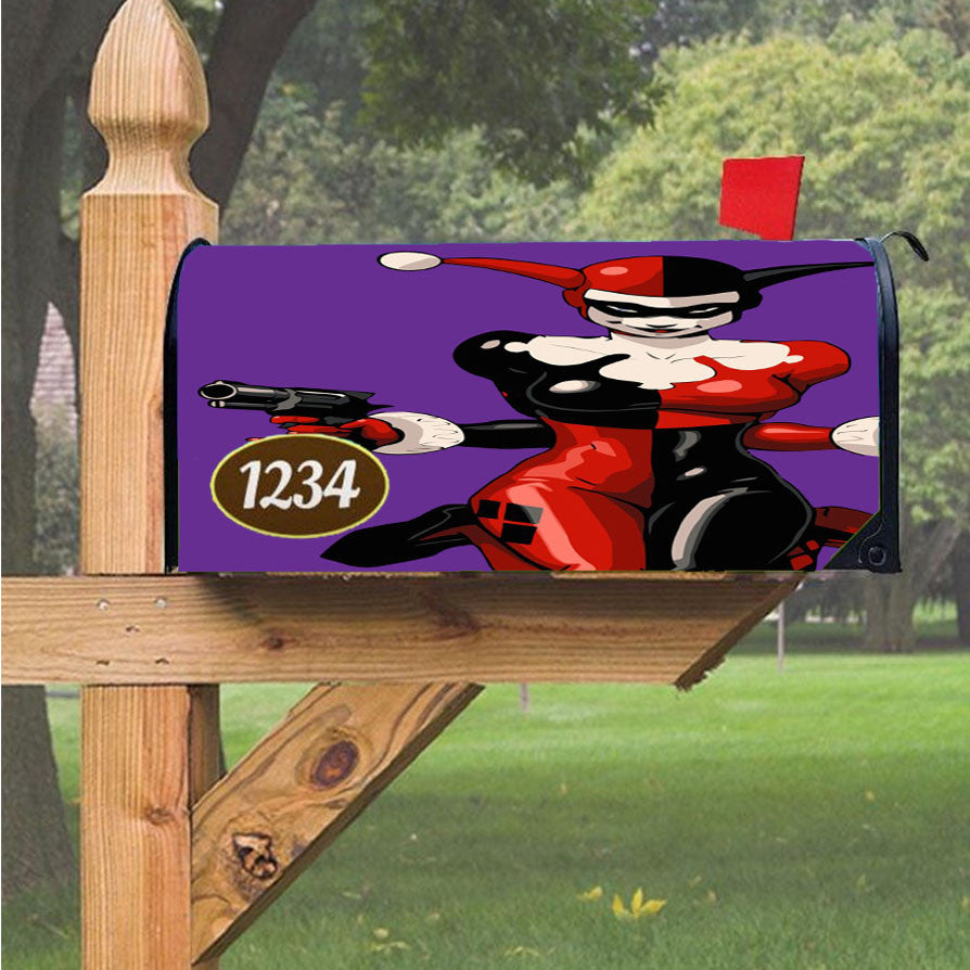 Harley Quinn Purple Magnetic Mailbox Cover 18" X 21" Outdoor Decor
