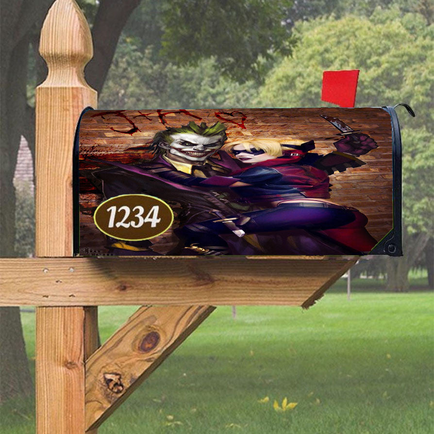 Harley Quinn With Joker Magnetic Mailbox Cover 18" X 21" Outdoor Decor