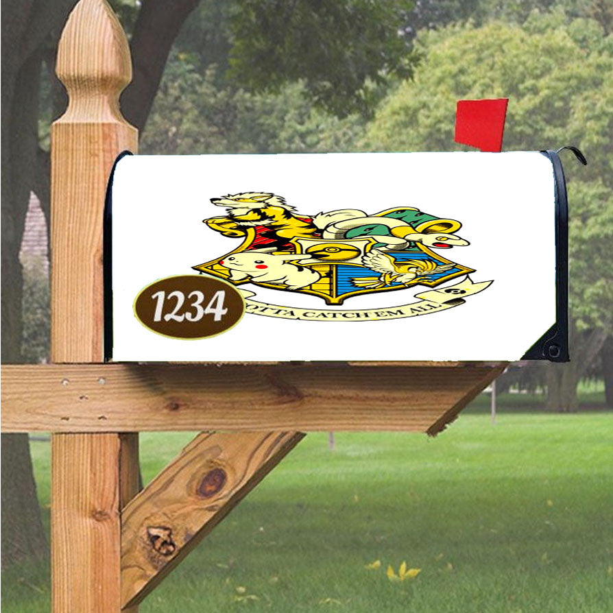 Harry Potter Pokemon Crossover Magnetic Mailbox Cover 18" X 21" Outdoor Decor