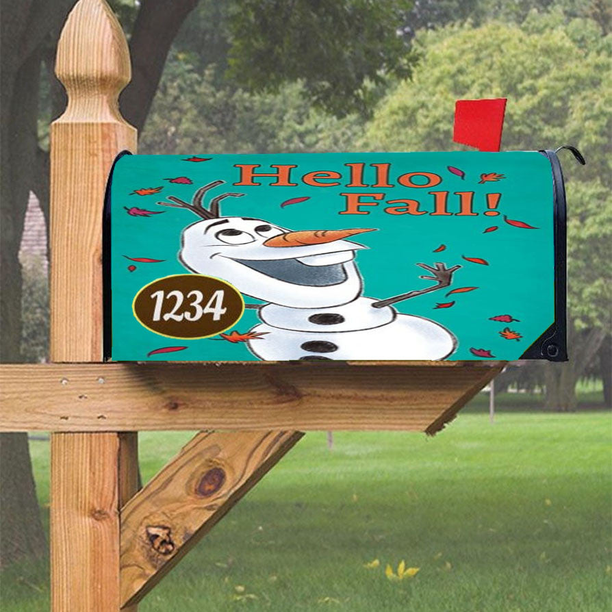 Hello Fall Olaf Magnetic Mailbox Cover 18" X 21" Outdoor Decor