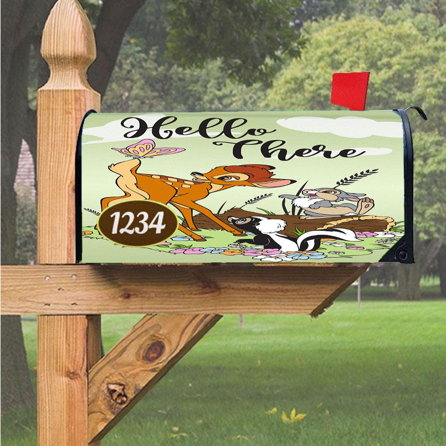 Hello There Bambi Magnetic Mailbox Cover 18" X 21" Outdoor Decor