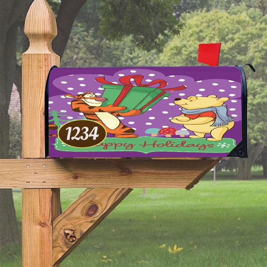 Holiday Gift Tigger And Pooh Magnetic Mailbox Cover 18" X 21" Outdoor Decor