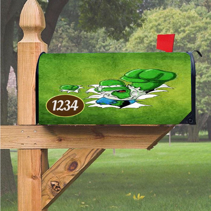 Homer Simpson Green Magnetic Mailbox Cover 18" X 21" Outdoor Decor