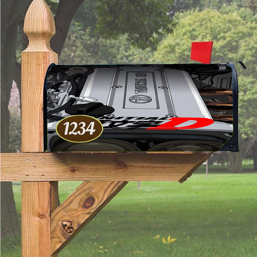 Initial D Engine Magnetic Mailbox Cover 18" X 21" Outdoor Decor