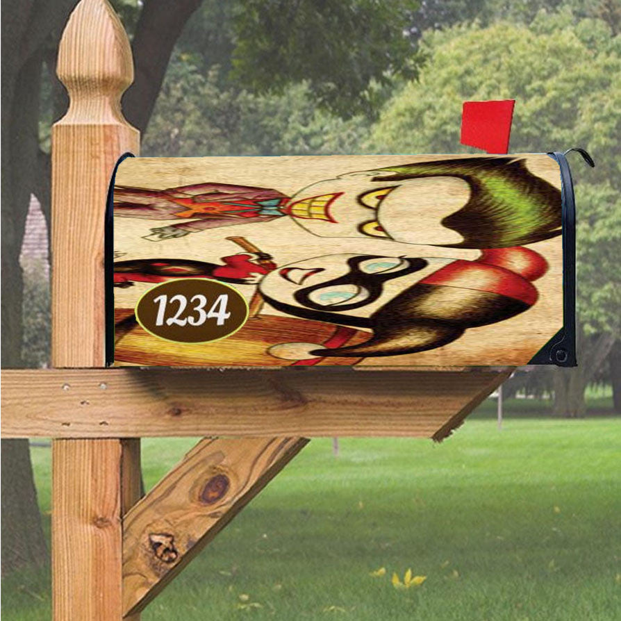 Joker Harley Quinn Drawing Magnetic Mailbox Cover 18" X 21" Outdoor Decor