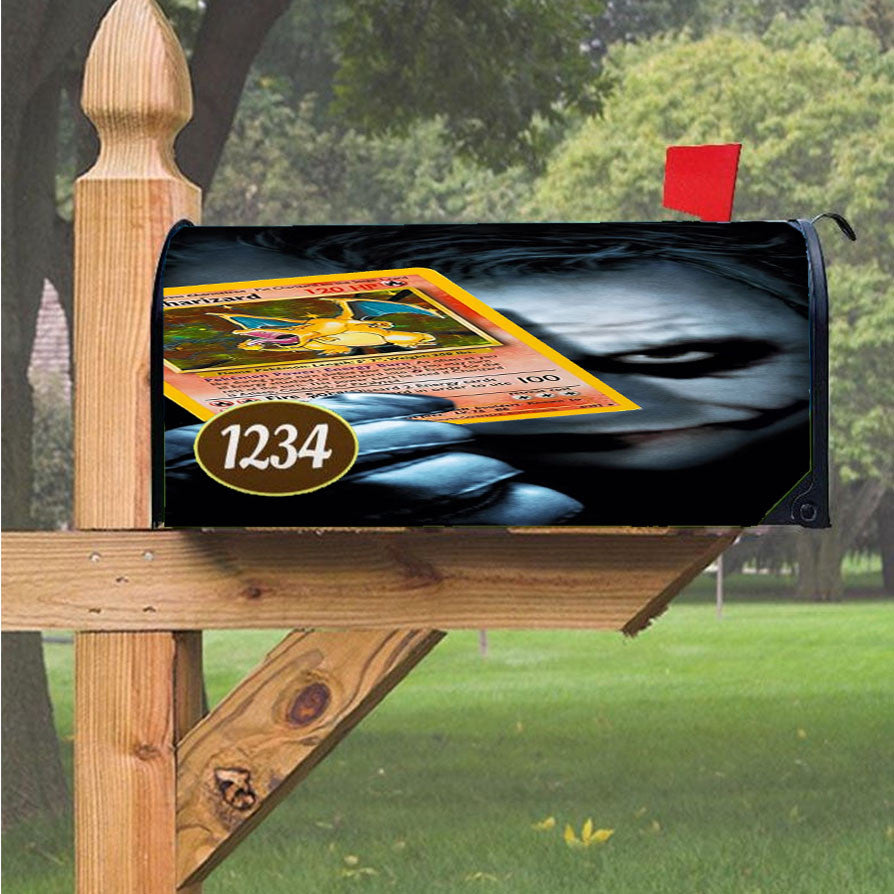 Joker Pokemon Card Magnetic Mailbox Cover 18" X 21" Outdoor Decor
